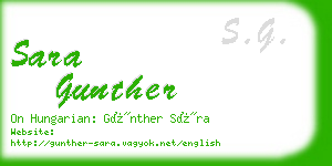 sara gunther business card